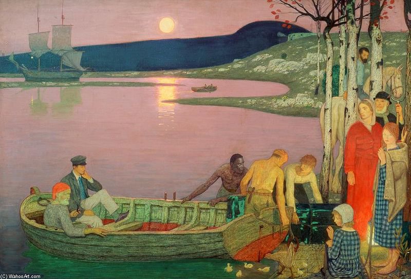 Wikioo.org - The Encyclopedia of Fine Arts - Painting, Artwork by Frederick Cayley Robinson - The Call Of The Sea