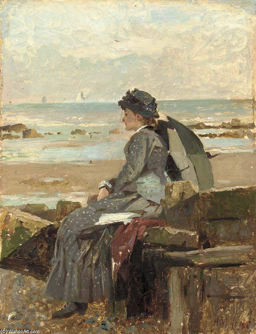 WikiOO.org - Encyclopedia of Fine Arts - Schilderen, Artwork Frederick Cayley Robinson - Woman Daydreaming