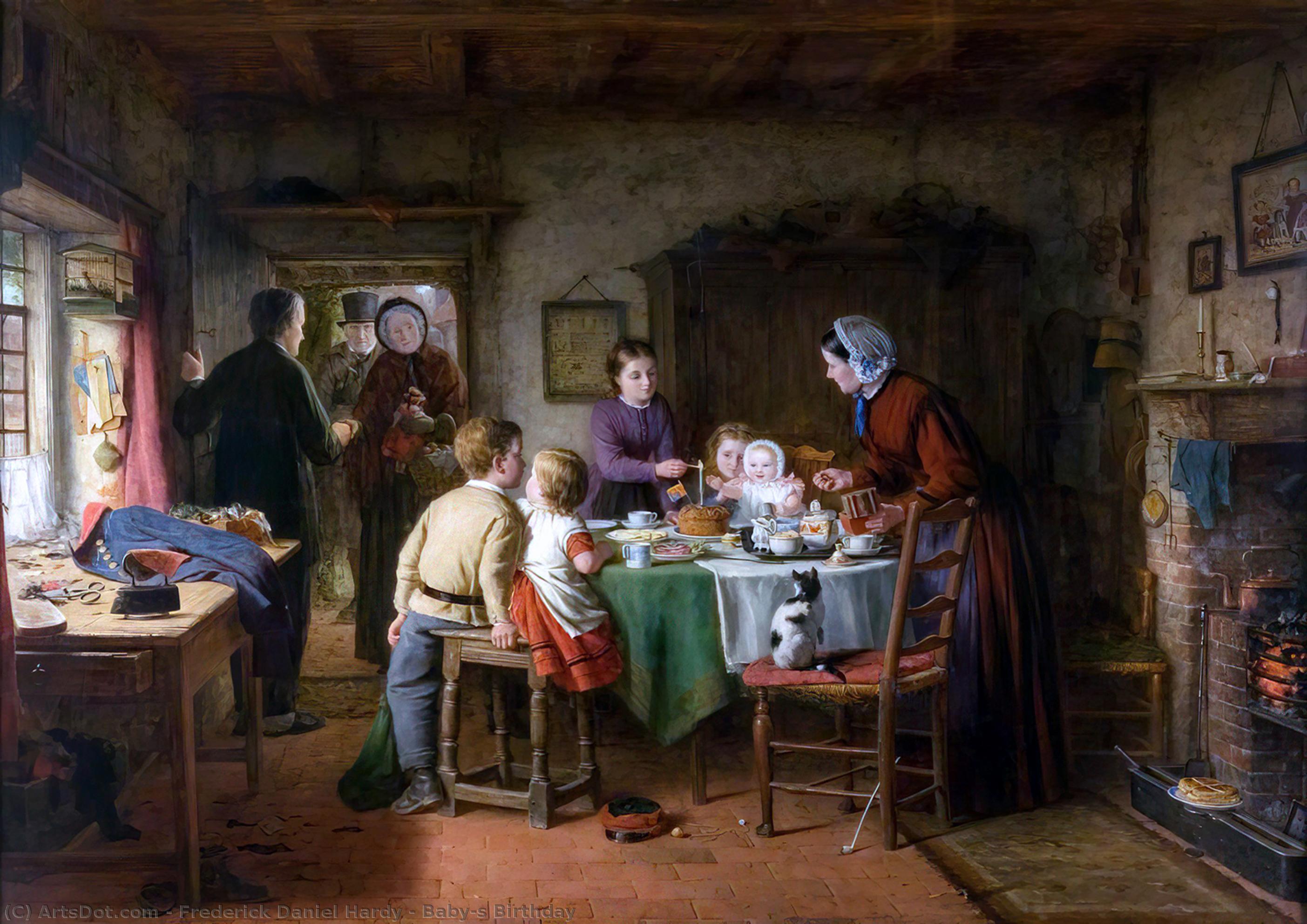 Wikioo.org - The Encyclopedia of Fine Arts - Painting, Artwork by Frederick Daniel Hardy - Baby's Birthday