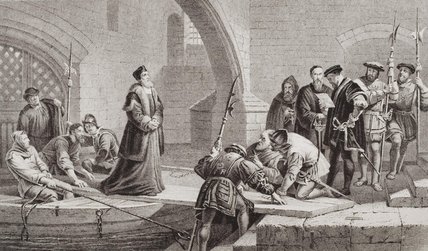 Wikioo.org - The Encyclopedia of Fine Arts - Painting, Artwork by Frederick Goodall - Thomas Cranmer At The Traitor's Gate