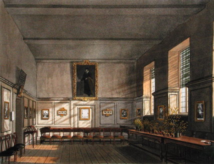 WikiOO.org - Encyclopedia of Fine Arts - Maleri, Artwork Frederick Mackenzie - Examination Room Of Merchant Taylors' School