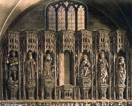 Wikioo.org - The Encyclopedia of Fine Arts - Painting, Artwork by Frederick Mackenzie - Screen Over The Chantry Of Henry The Fifth