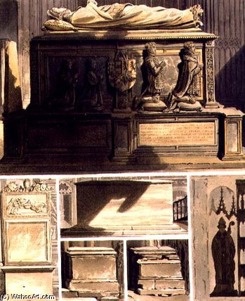 Wikioo.org - The Encyclopedia of Fine Arts - Painting, Artwork by Frederick Mackenzie - Tombs From Edward The Confessor's Chapel