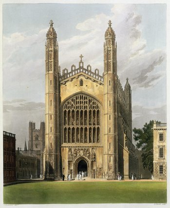 WikiOO.org - Encyclopedia of Fine Arts - Maleri, Artwork Frederick Mackenzie - West End Of King's College Chapel