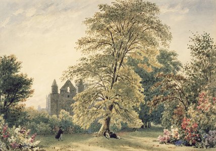 Wikioo.org - The Encyclopedia of Fine Arts - Painting, Artwork by Frederick Nash - New College Gardens At Oxford,