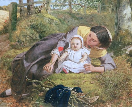 WikiOO.org - Enciclopédia das Belas Artes - Pintura, Arte por Frederick Richard Pickersgill - Mother And Child With A Poppy