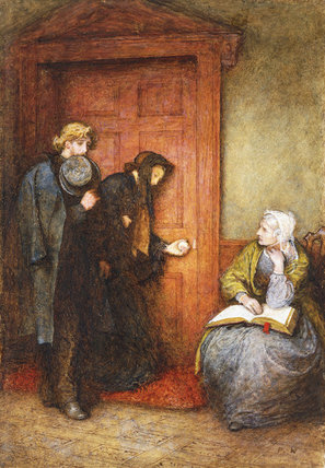 WikiOO.org - 백과 사전 - 회화, 삽화 Frederick Walker - At The Sick Man's Door