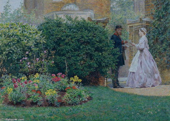 Wikioo.org - The Encyclopedia of Fine Arts - Painting, Artwork by Frederick Walker - My Front Garden -