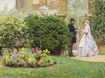 Wikioo.org - The Encyclopedia of Fine Arts - Painting, Artwork by Frederick Walker - My Front Garden