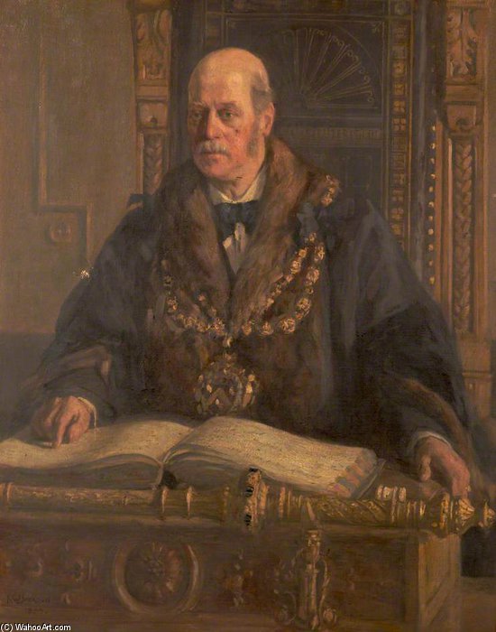 Wikioo.org - The Encyclopedia of Fine Arts - Painting, Artwork by Frederick William Jackson - Alfred Waddington, Mayor Of Oldham