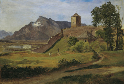 Wikioo.org - The Encyclopedia of Fine Arts - Painting, Artwork by Friedrich Loos - Der Falkenturm Auf Dem Mönchsberg