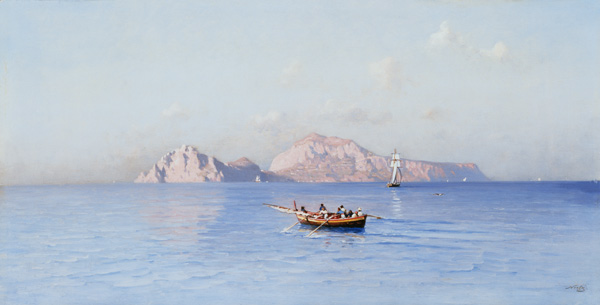 Wikioo.org - The Encyclopedia of Fine Arts - Painting, Artwork by Friedrich Nerly - Look On Capri Of The Northern Side