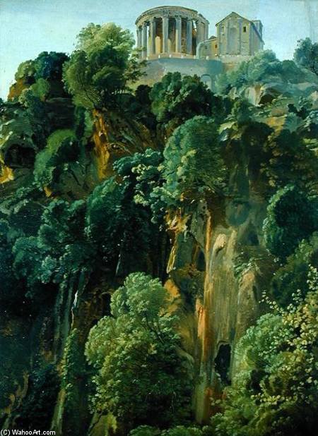 Wikioo.org – L'Enciclopedia delle Belle Arti - Pittura, Opere di Friedrich Nerly - Il Tempio di Vesta e Tivoli Sibille A