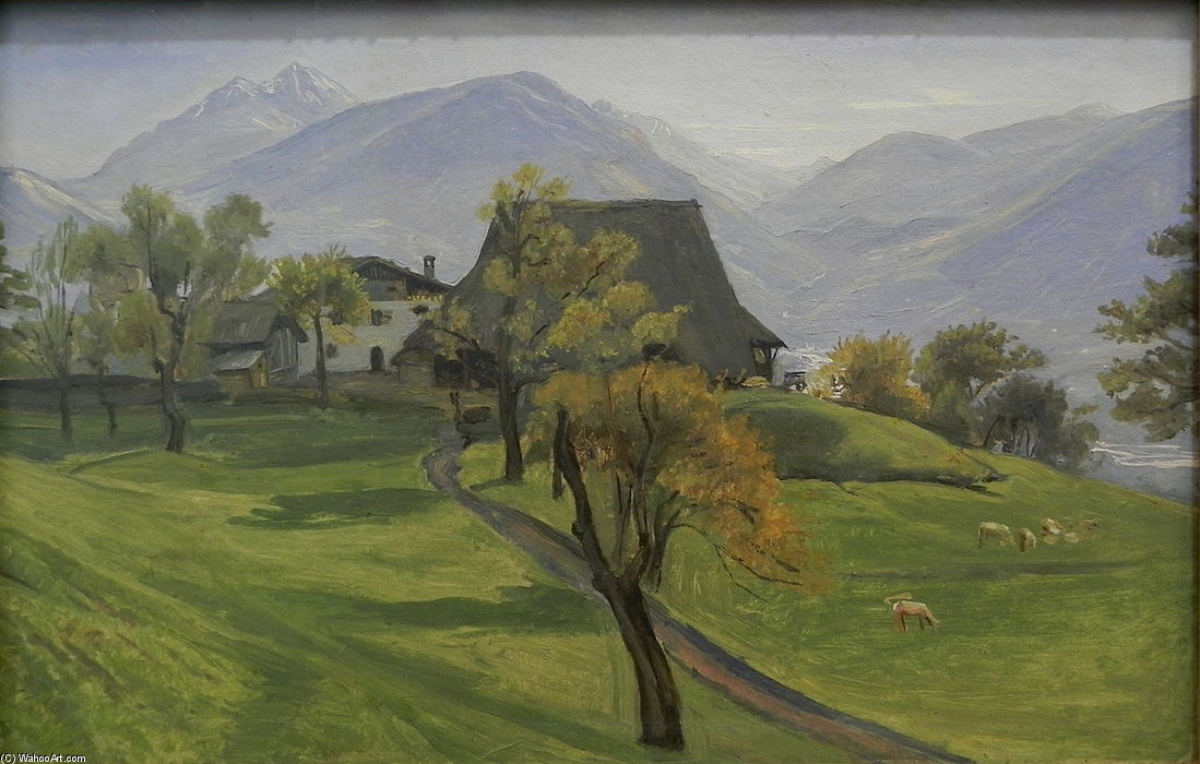 Wikioo.org - The Encyclopedia of Fine Arts - Painting, Artwork by Friedrich Wasmann - Meraner Bauernhof