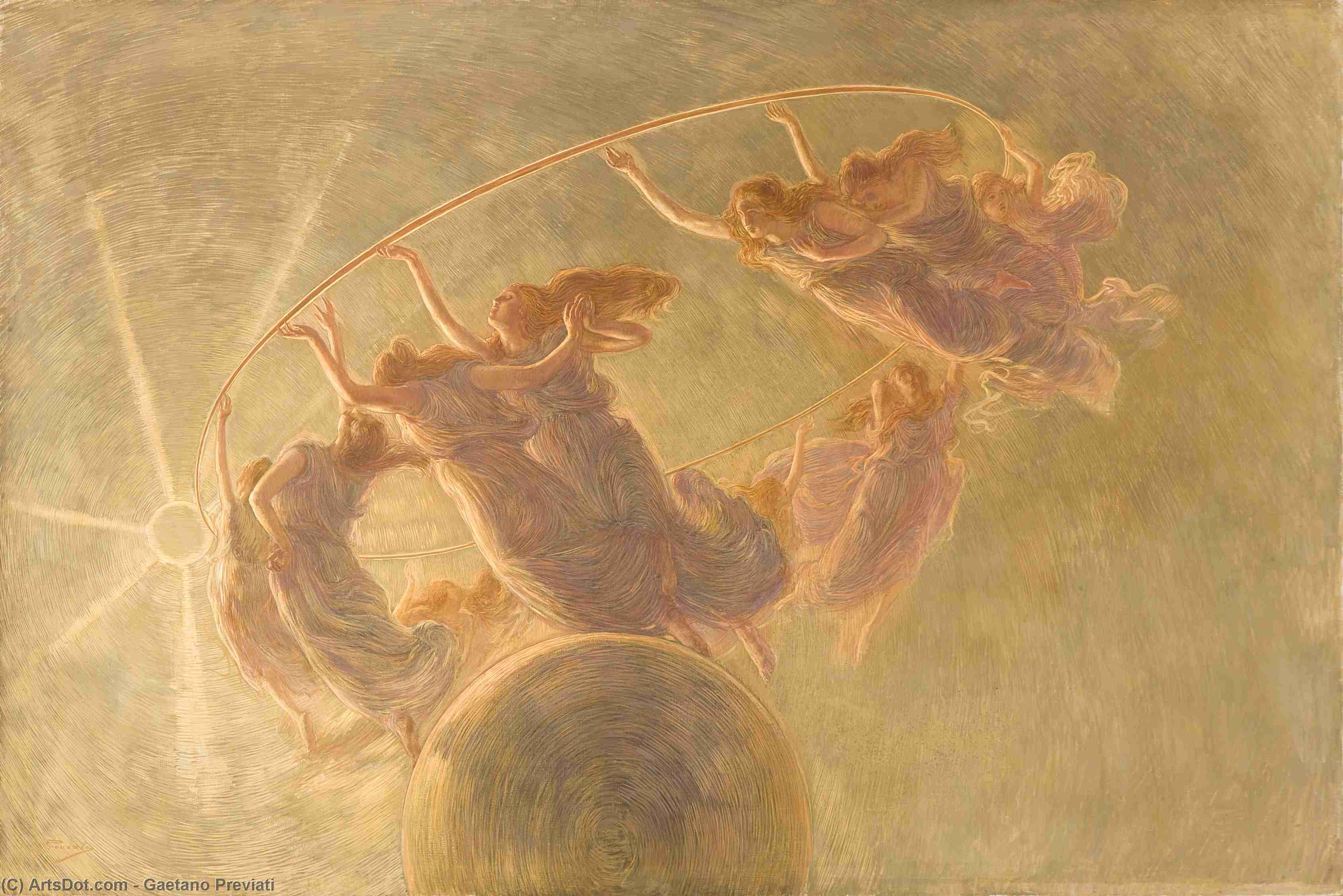 Wikioo.org - The Encyclopedia of Fine Arts - Painting, Artwork by Gaetano Previati - La Danza Delle Ore