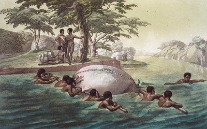 Wikioo.org - The Encyclopedia of Fine Arts - Painting, Artwork by Gallo Gallina - Gingri Tribesmen Crossing The River Zebee