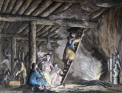 WikiOO.org - Енциклопедия за изящни изкуства - Живопис, Произведения на изкуството Gallo Gallina - Interior Of A Yurt In Kamchatka