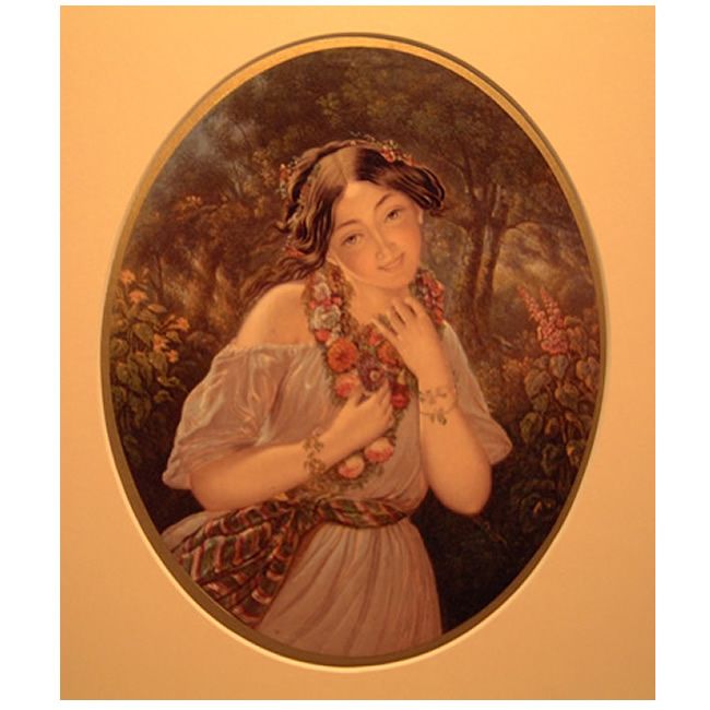 Wikioo.org - The Encyclopedia of Fine Arts - Painting, Artwork by George Baxter - Flora The Gipsy Girl