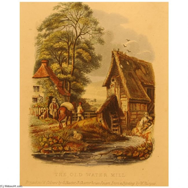 Wikioo.org - Bách khoa toàn thư về mỹ thuật - Vẽ tranh, Tác phẩm nghệ thuật George Baxter - The Old Water Mill