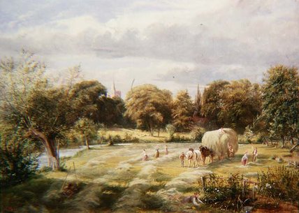 WikiOO.org - Encyclopedia of Fine Arts - Schilderen, Artwork George Bernard Oneill - Harvesting Near Cranbrook