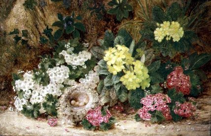 Wikioo.org - The Encyclopedia of Fine Arts - Painting, Artwork by George Clare - Still Life With Primroses