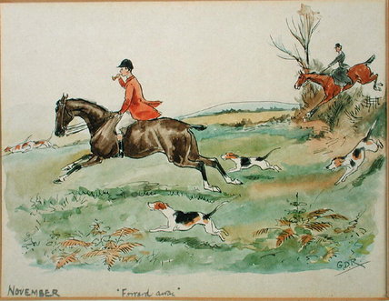 Wikioo.org - สารานุกรมวิจิตรศิลป์ - จิตรกรรม George Derville Rowlandson - Hunting
