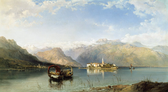 Wikioo.org - The Encyclopedia of Fine Arts - Painting, Artwork by George Edwards Hering - Isola Pescatori From Isola Bella On Lake Maggiore