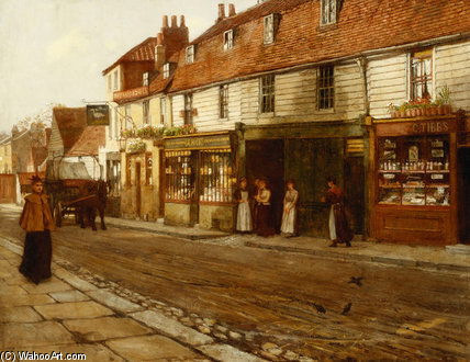 Wikioo.org - The Encyclopedia of Fine Arts - Painting, Artwork by George Elgar Hicks - Eltham High Street