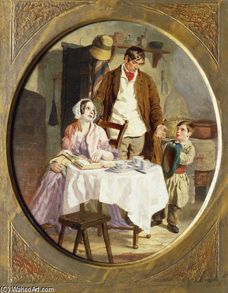 WikiOO.org - Encyclopedia of Fine Arts - Maleri, Artwork George Elgar Hicks - Family Accounts