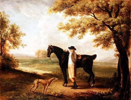 WikiOO.org - Encyclopedia of Fine Arts - Målning, konstverk George Garrard - Horse, Rider And Whippet