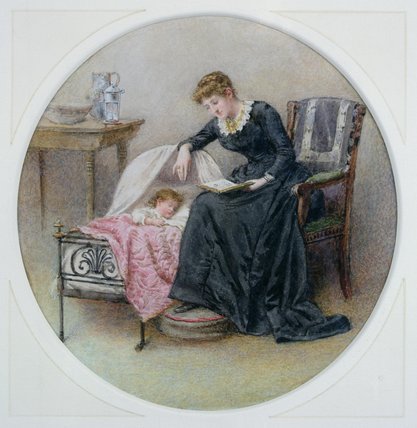 Wikioo.org - The Encyclopedia of Fine Arts - Painting, Artwork by George Goodwin Kilburne - A Goodnight Story