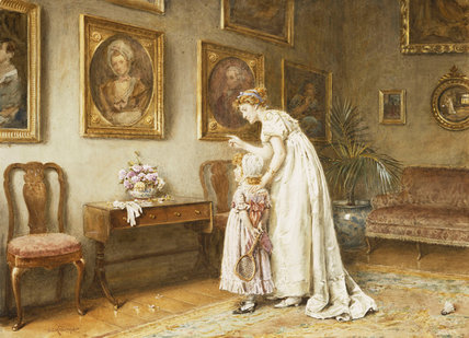 Wikioo.org - Die Enzyklopädie bildender Kunst - Malerei, Kunstwerk von George Goodwin Kilburne - bisschen familiäre Geschichte ein