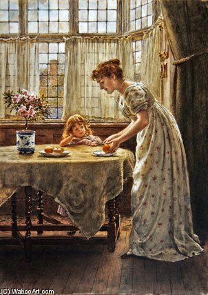 Wikioo.org - The Encyclopedia of Fine Arts - Painting, Artwork by George Goodwin Kilburne - Afternoon Treat