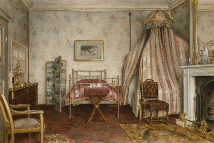 Wikioo.org - The Encyclopedia of Fine Arts - Painting, Artwork by George Goodwin Kilburne - Bedroom Where Napoleon Iii Died