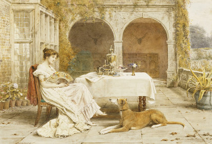 Wikioo.org - The Encyclopedia of Fine Arts - Painting, Artwork by George Goodwin Kilburne - Faithful Friend At Tea Time