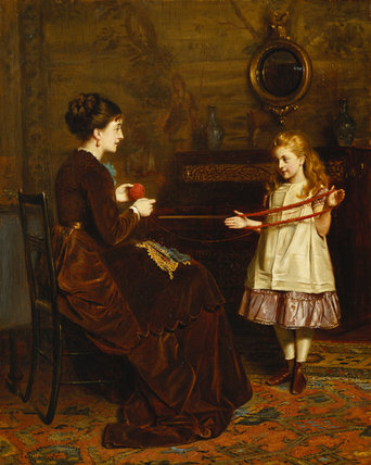 WikiOO.org - Encyclopedia of Fine Arts - Maleri, Artwork George Goodwin Kilburne - Mother's Little Helper -