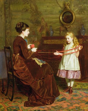 Wikioo.org - The Encyclopedia of Fine Arts - Painting, Artwork by George Goodwin Kilburne - Mother's Little Helper