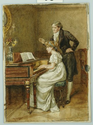 Wikioo.org - สารานุกรมวิจิตรศิลป์ - จิตรกรรม George Goodwin Kilburne - The Music Master