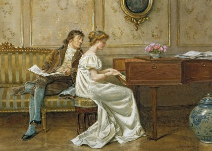 Wikioo.org - The Encyclopedia of Fine Arts - Painting, Artwork by George Goodwin Kilburne - The New Spinet