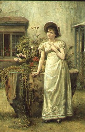 Wikioo.org - The Encyclopedia of Fine Arts - Painting, Artwork by George Goodwin Kilburne - Young Woman Beside A Tree Stump