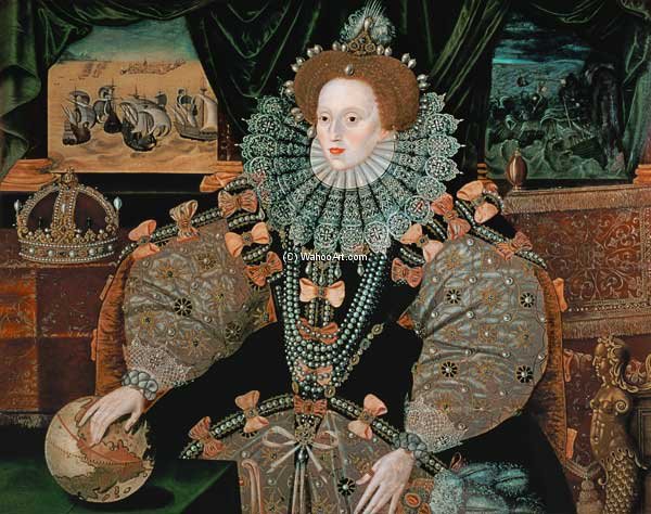 Wikioo.org - The Encyclopedia of Fine Arts - Painting, Artwork by George Gower - Elizabeth I, Armada Portrait