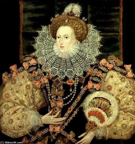 Wikioo.org - The Encyclopedia of Fine Arts - Painting, Artwork by George Gower - Portrait Of Queen Elizabeth I The Armada Portrait
