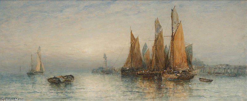 WikiOO.org - אנציקלופדיה לאמנויות יפות - ציור, יצירות אמנות George Gregory - A Quiet Harbour