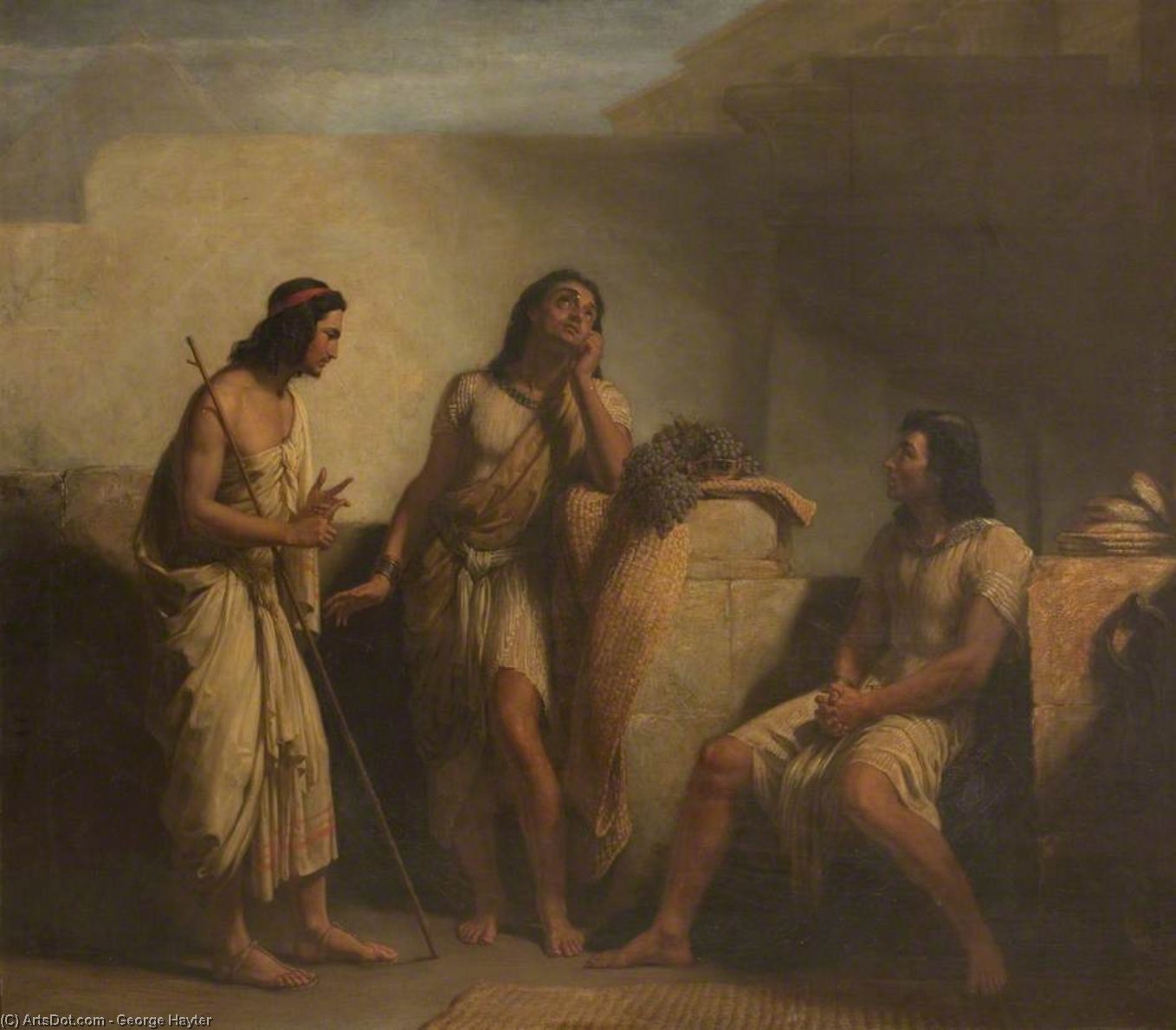 Wikioo.org - The Encyclopedia of Fine Arts - Painting, Artwork by George Hayter - Joseph Interpreting The Dream Of The Chief Baker