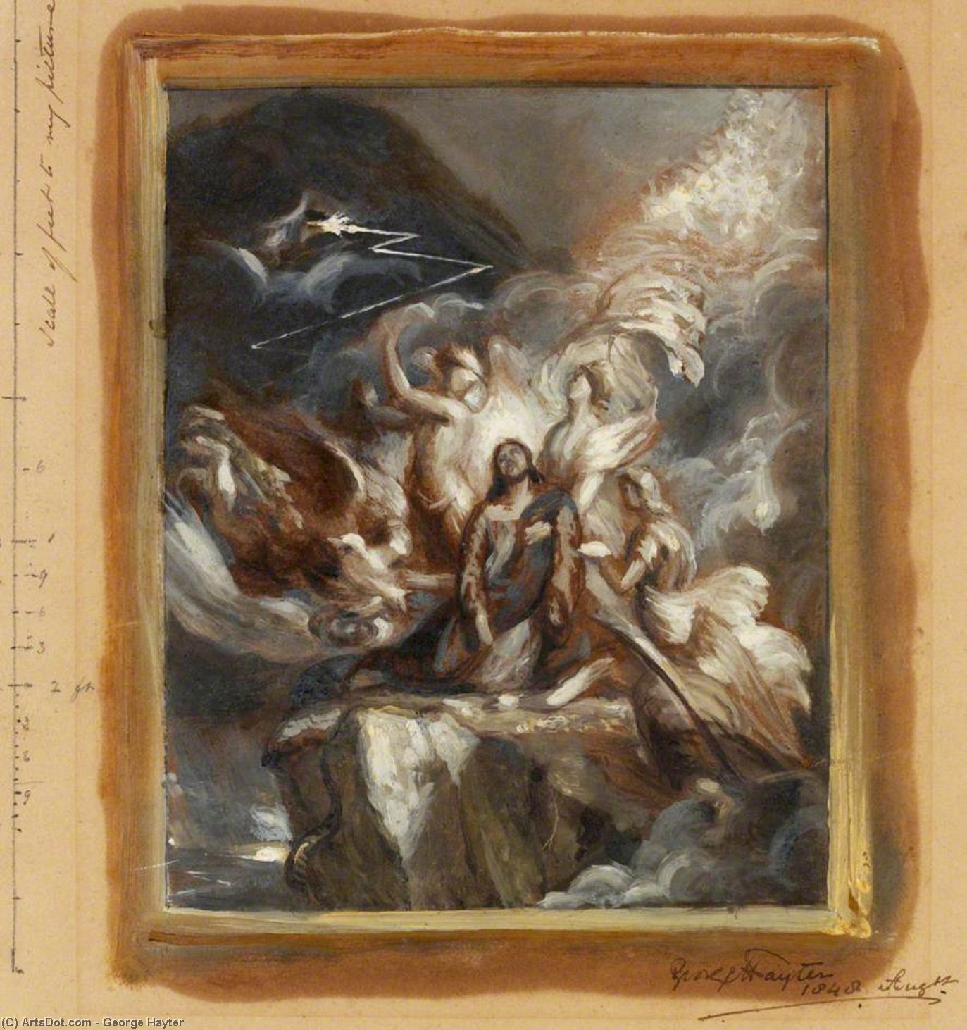 Wikioo.org - The Encyclopedia of Fine Arts - Painting, Artwork by George Hayter - Our Saviour After The Temptation