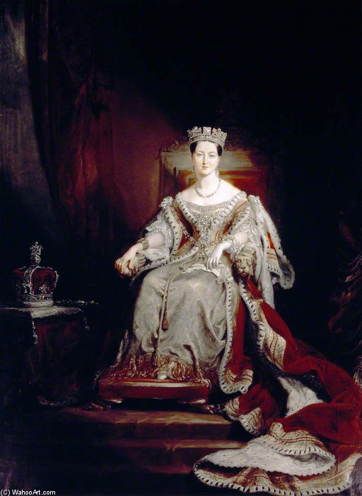 Wikioo.org - Bách khoa toàn thư về mỹ thuật - Vẽ tranh, Tác phẩm nghệ thuật George Hayter - Queen Victoria (8)