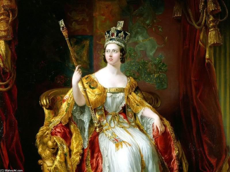 Wikioo.org - The Encyclopedia of Fine Arts - Painting, Artwork by George Hayter - State Portrait Of Queen Victoria