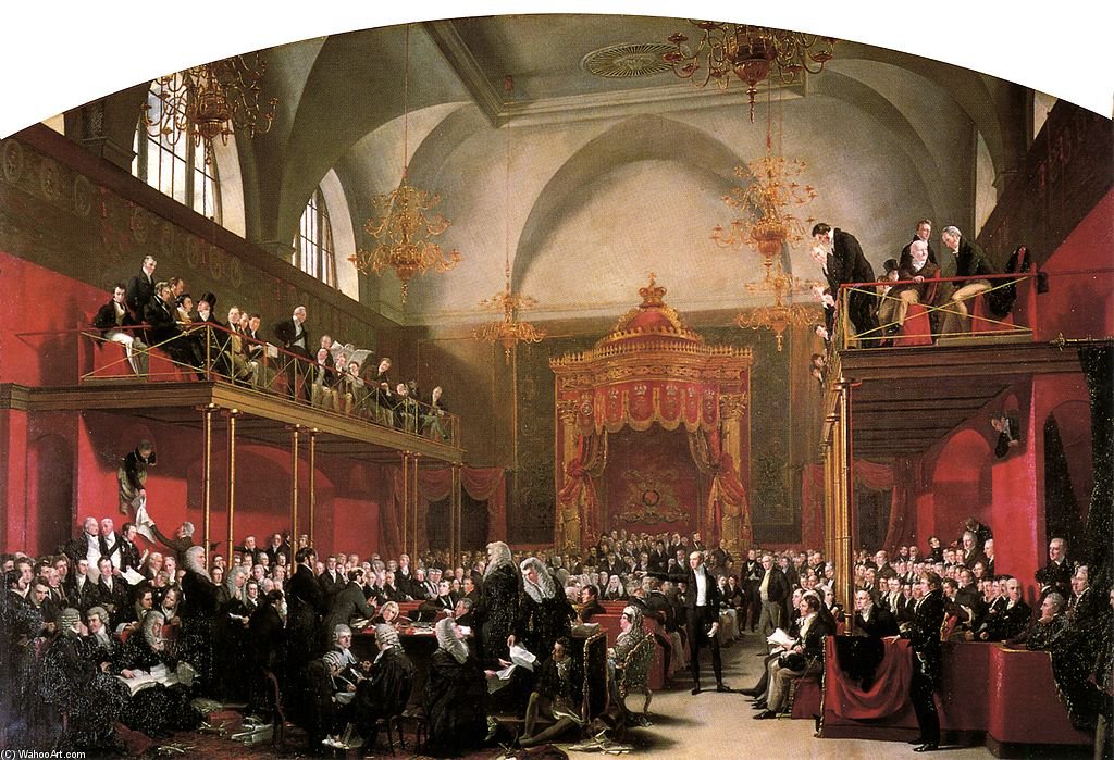 Wikioo.org - The Encyclopedia of Fine Arts - Painting, Artwork by George Hayter - Trial Of Queen Caroline