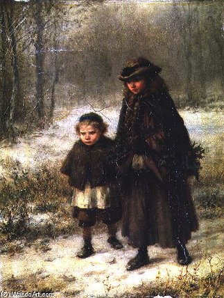Wikioo.org – L'Encyclopédie des Beaux Arts - Peinture, Oeuvre de George Henry Boughton - un hiver Morning's Marcher