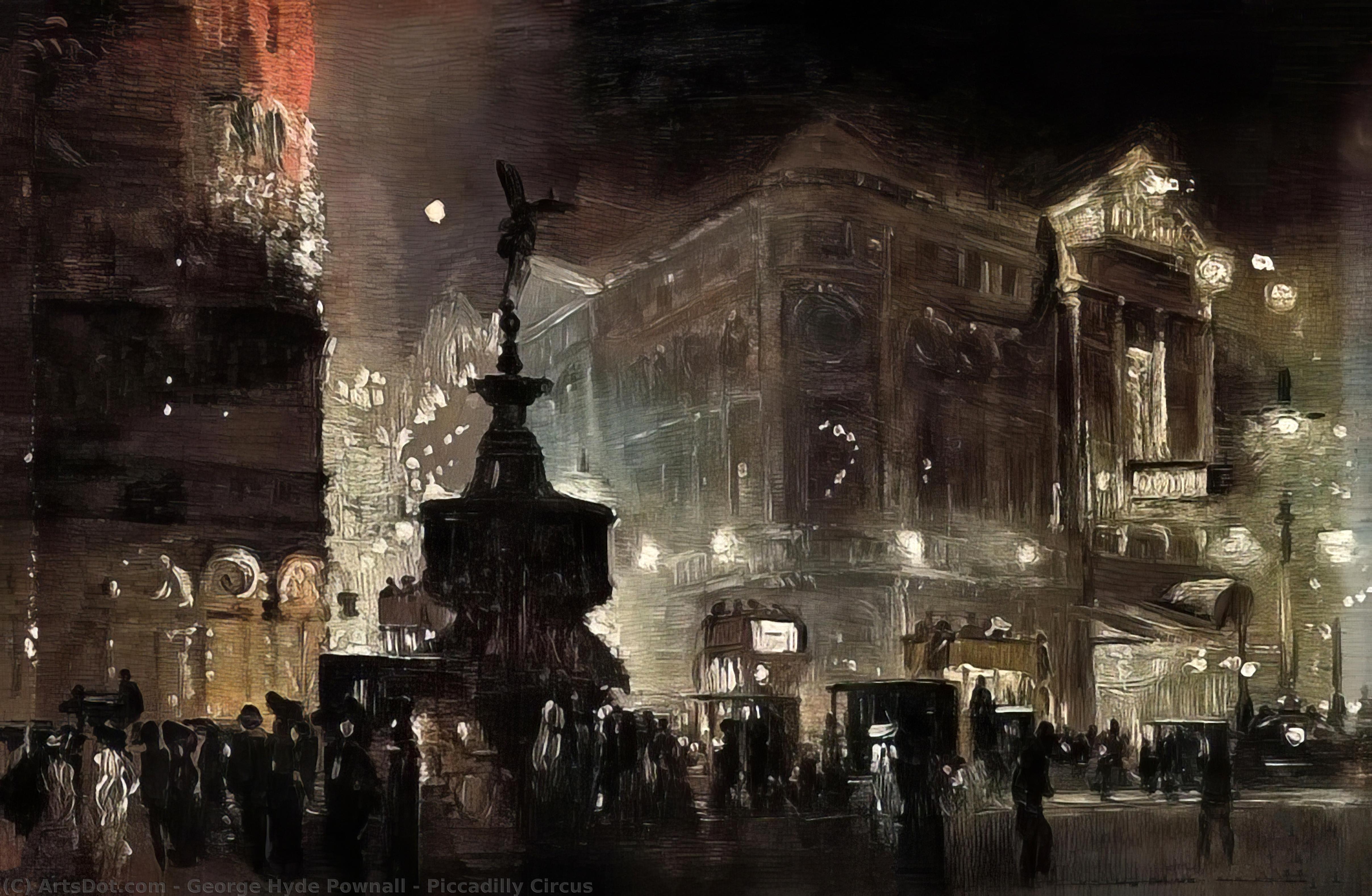 WikiOO.org - Encyclopedia of Fine Arts - Festés, Grafika George Hyde Pownall - Piccadilly Circus -